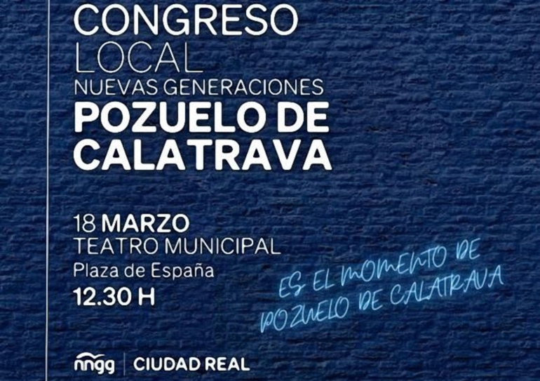 Pozuelo de Calatrava Nuevas Generaciones celebrará este próximo sábado su Congreso Local donde se elegirá al presidente local y su directiva